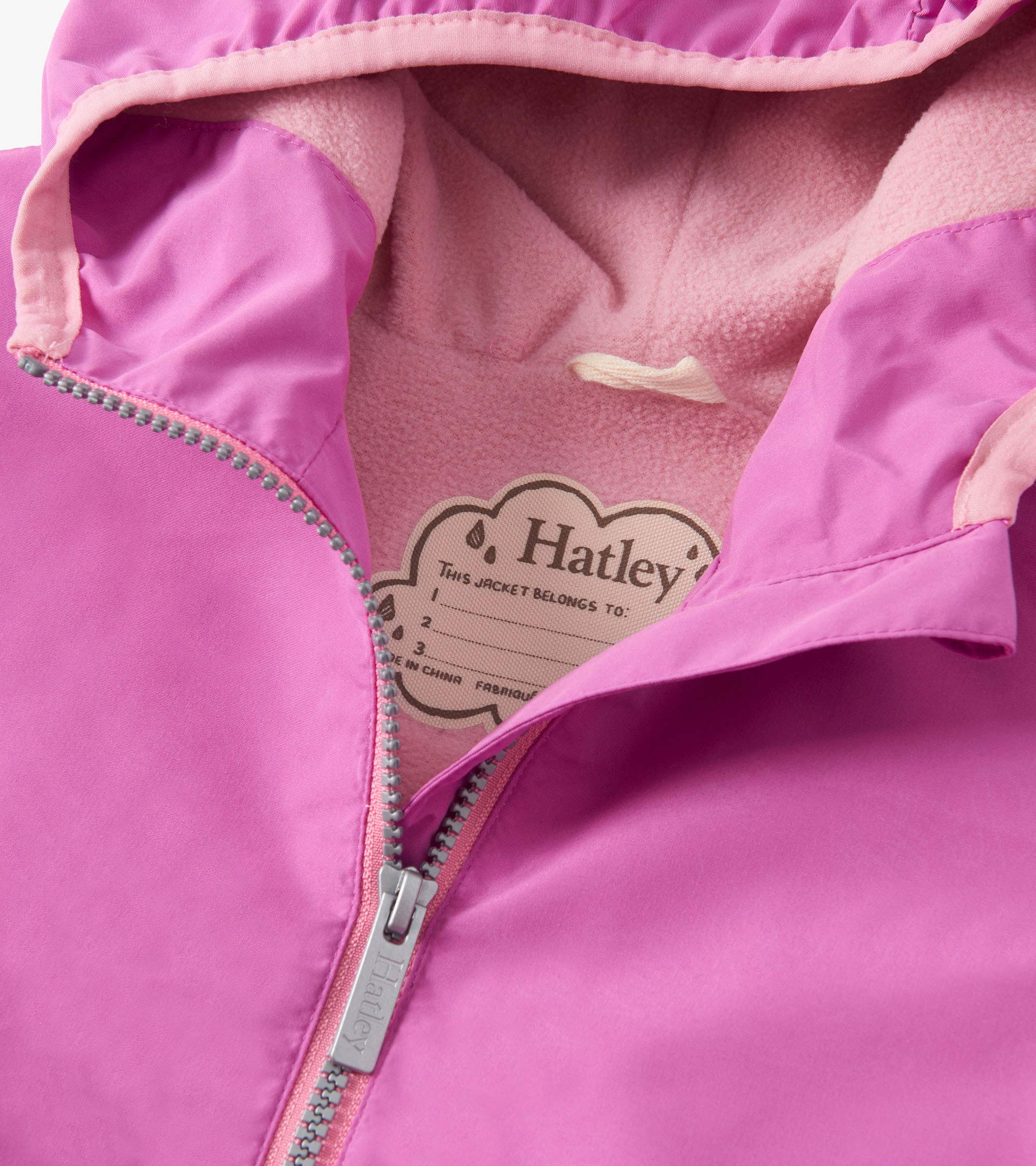 Girls Heart Swans Color Changing Zip-Up Rain Jacket