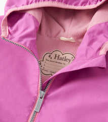 Girls Heart Swans Color Changing Zip-Up Rain Jacket
