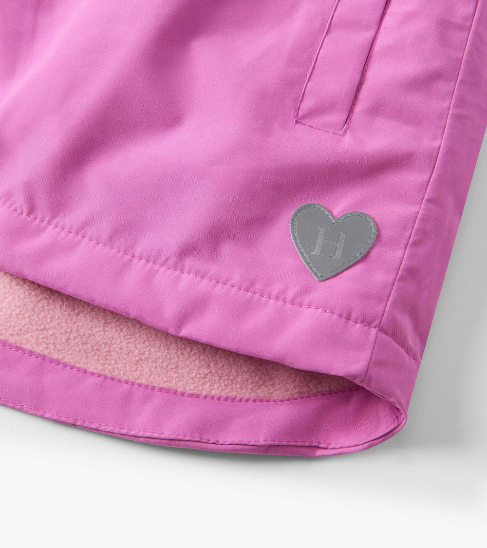 Girls Heart Swans Color Changing Zip-Up Rain Jacket