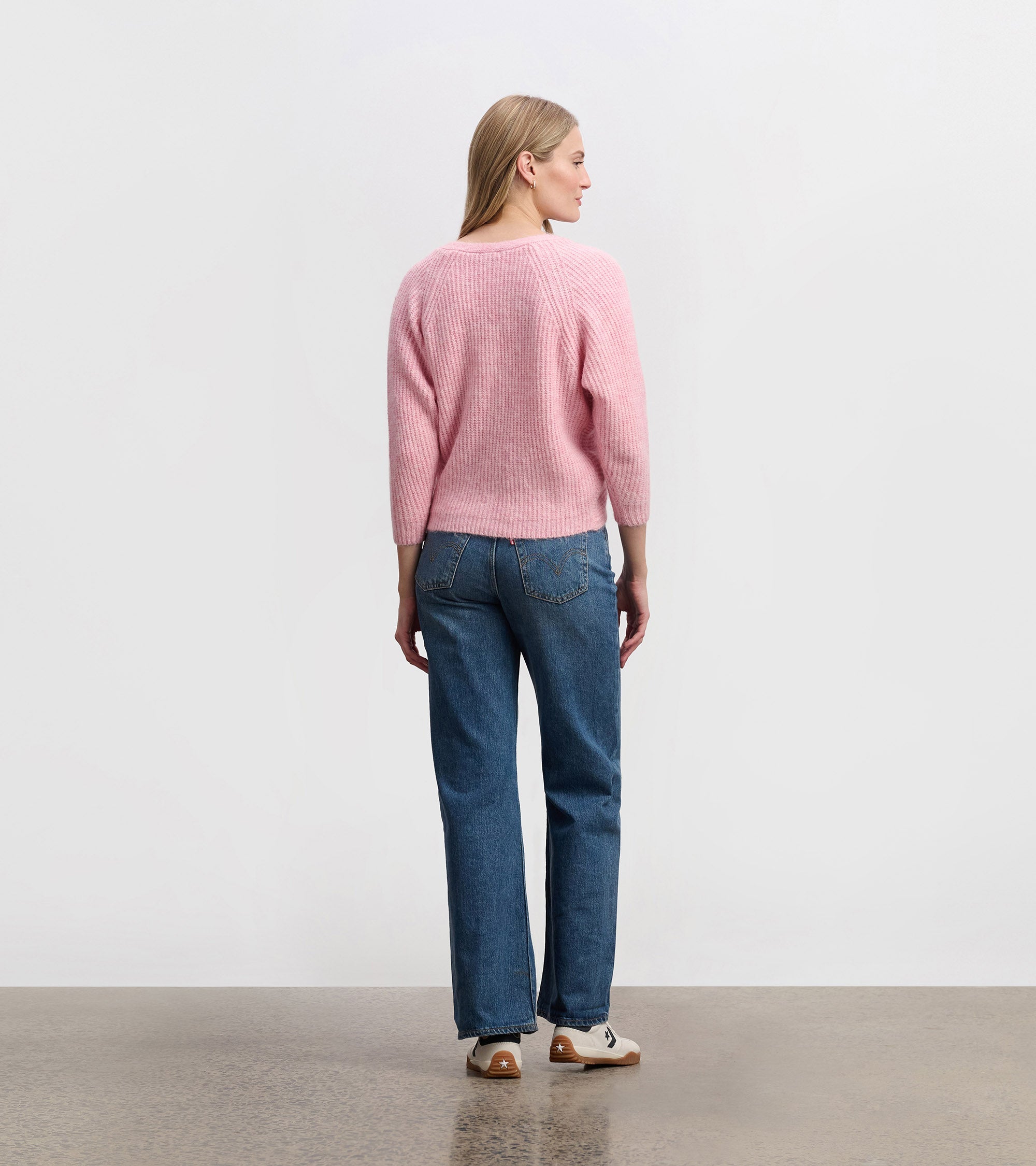 Cross Over Sweater - Pastel Pink