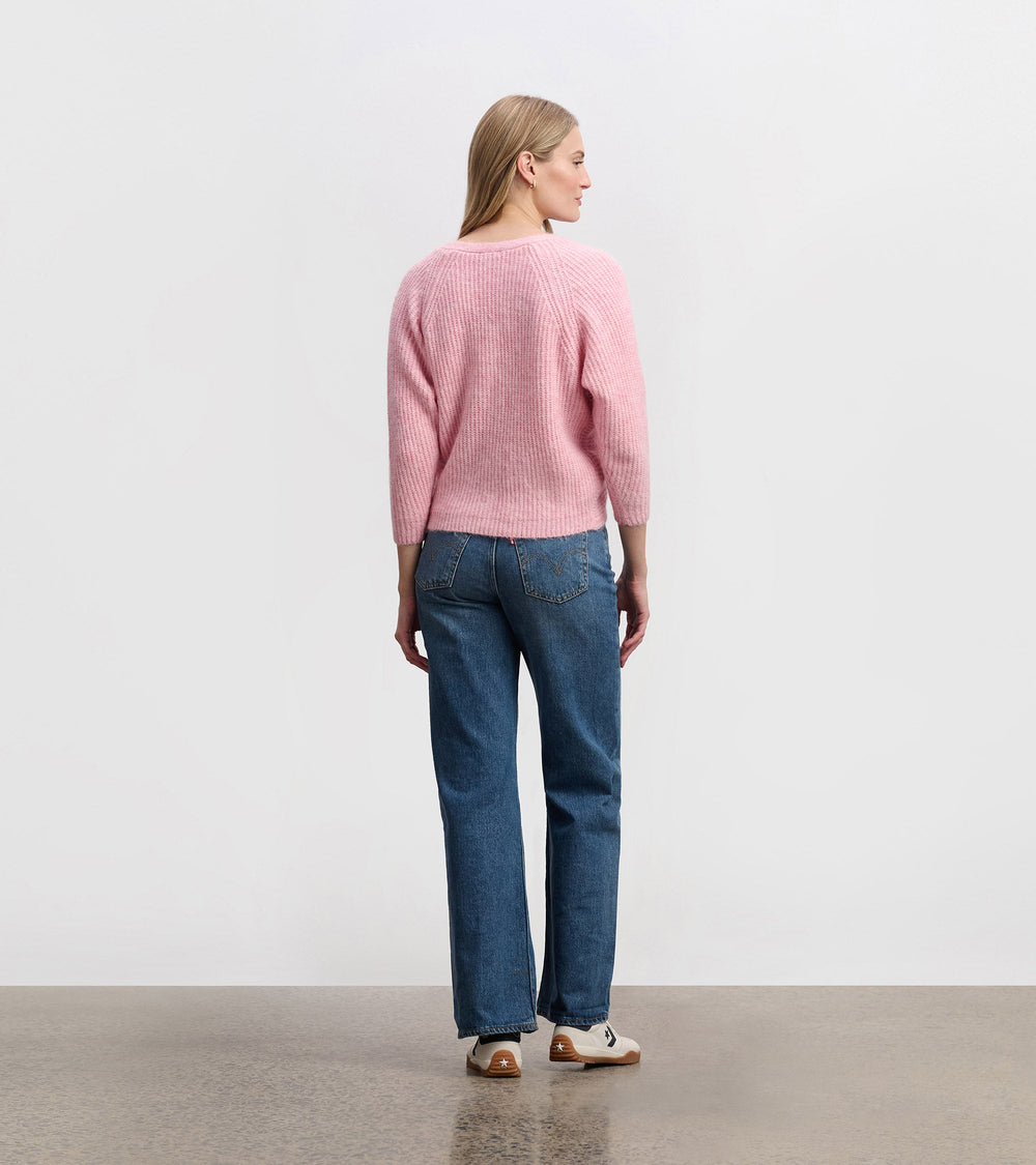 Cross Over Sweater - Pastel Pink