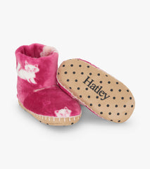 Girls Little Kitties Fuzzy Fleece Slippers