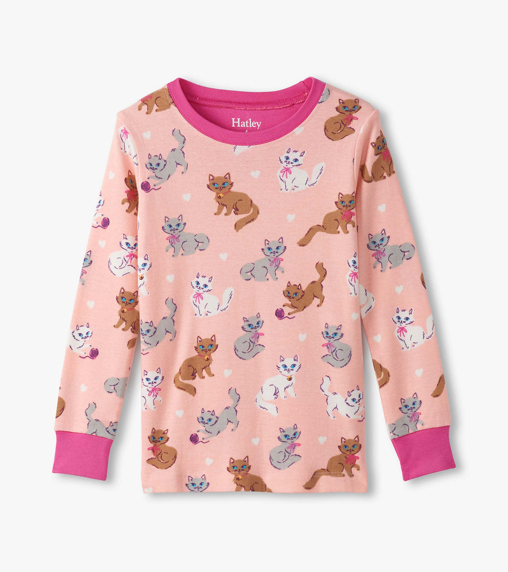 Girls Little Kitties Cotton Pajama Set