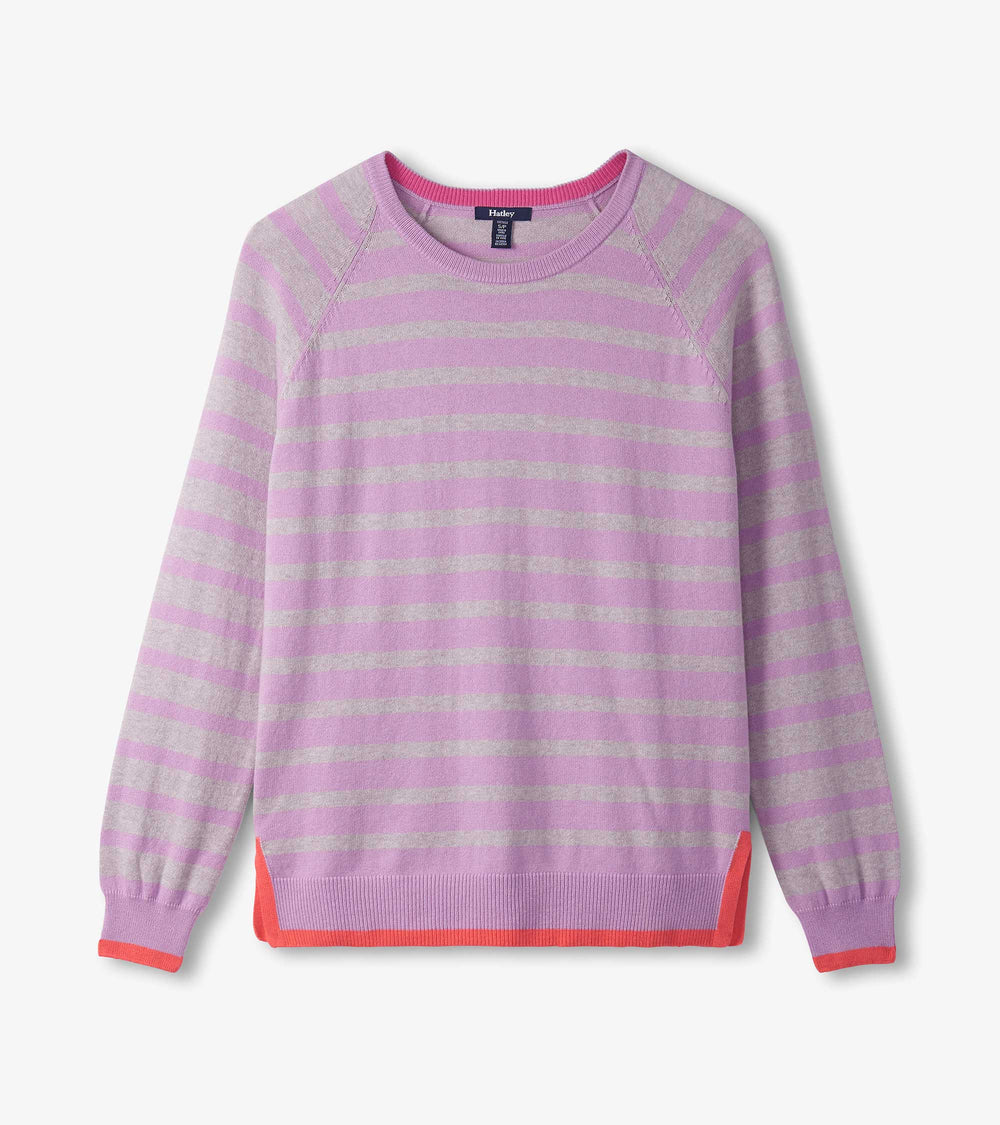 Olivia Sweater - Lilac Pink Stripes