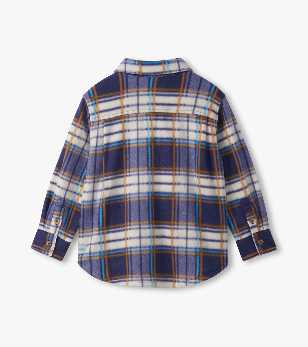 Boys Mountain Top Plaid Fleece Button-Up Shirt