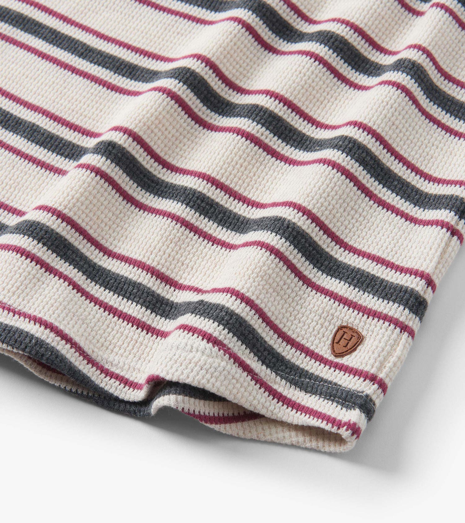 Boys Oatmeal Melange Stripes Waffle Henley