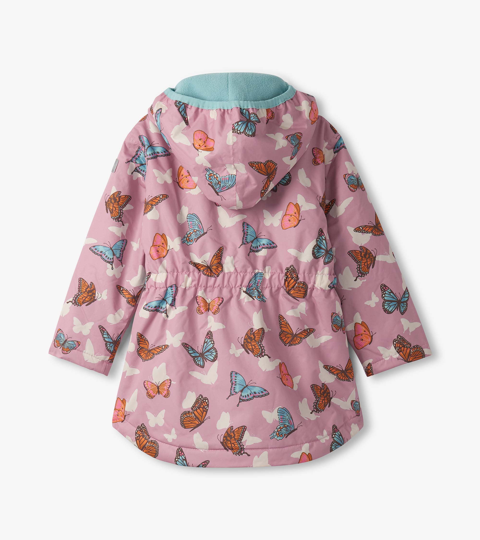 Girls Pop-Out Butterflies Zip-Up Lightweight Rain Jacket