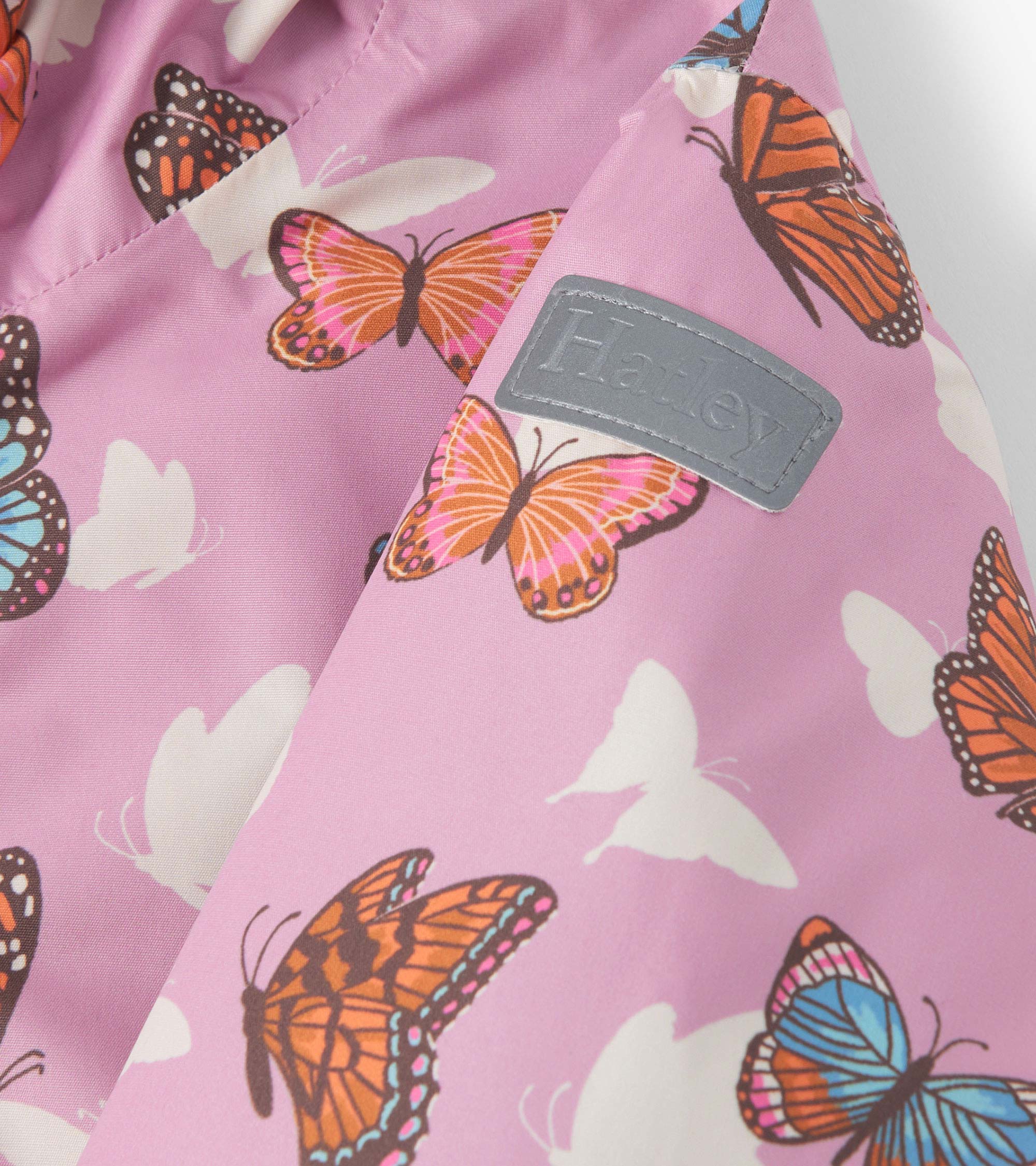 Girls Pop-Out Butterflies Zip-Up Lightweight Rain Jacket