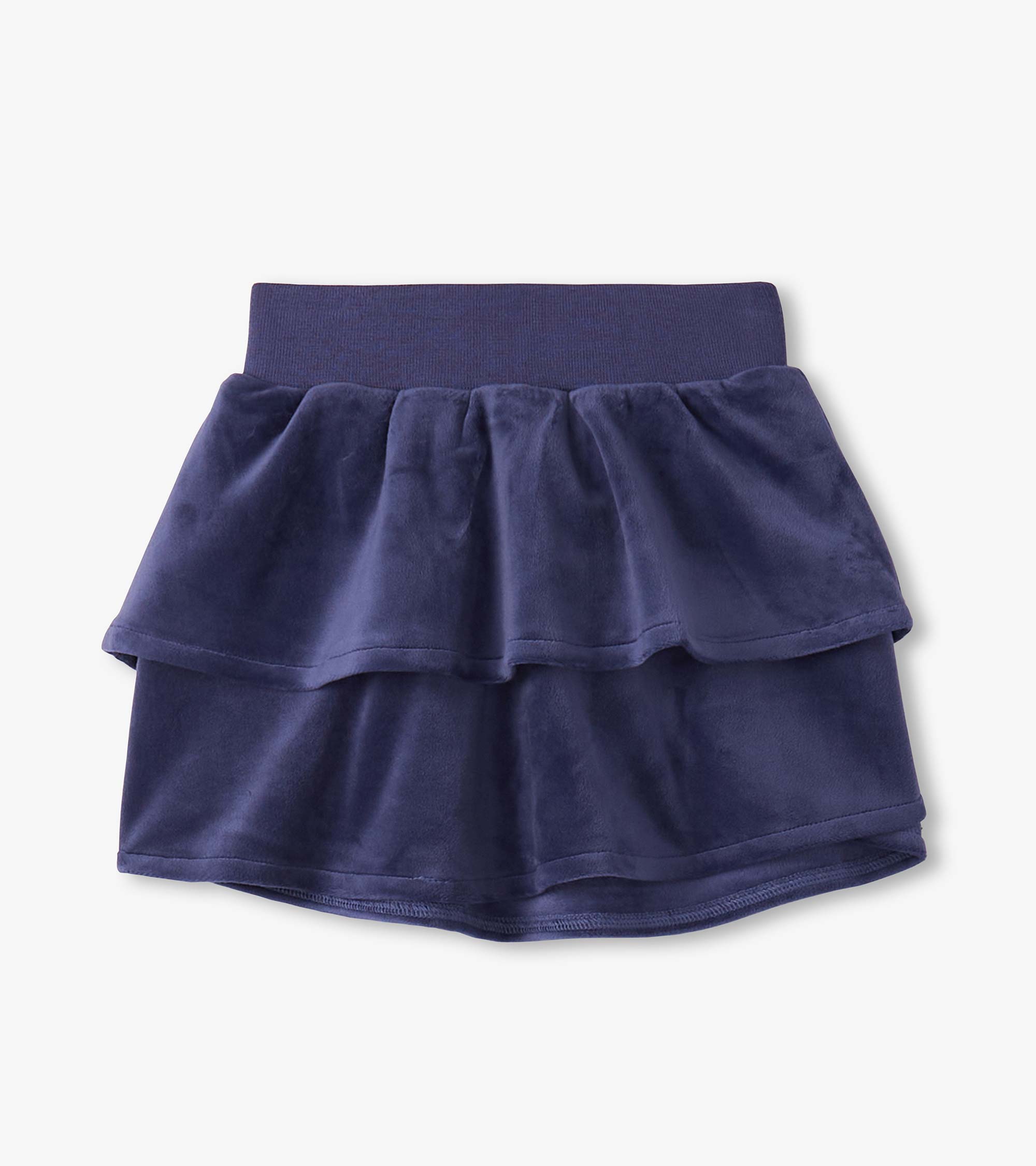Girls Patriot Blue Velour Skirt