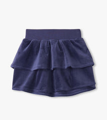Girls Patriot Blue Velour Skirt