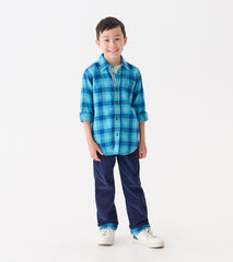 Boys Patriot Blue Pull-On Lined Corduroy Pants