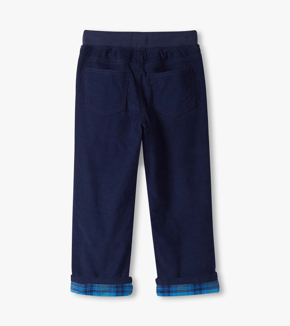 Boys Patriot Blue Pull-On Lined Corduroy Pants