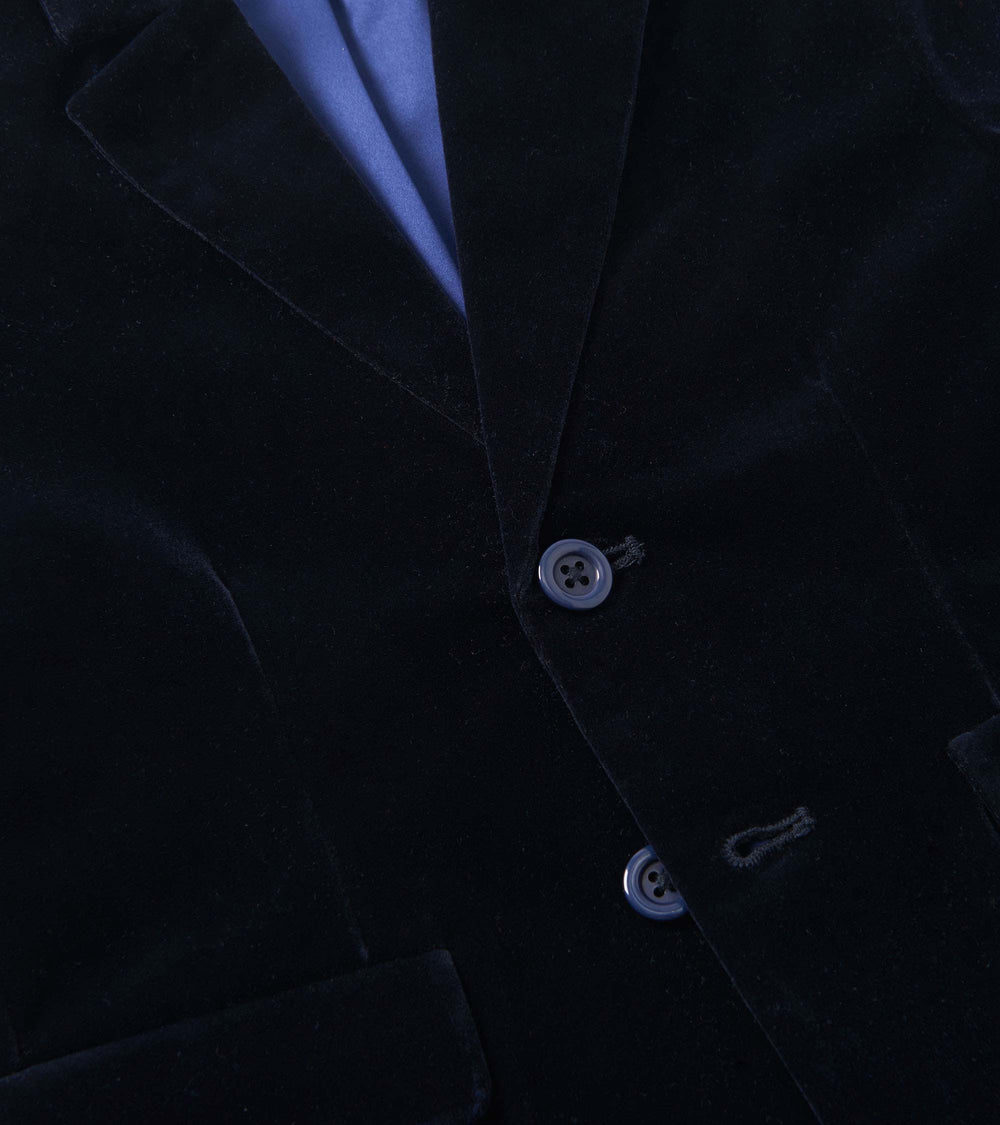 Boys Navy Velveteen Holiday Blazer