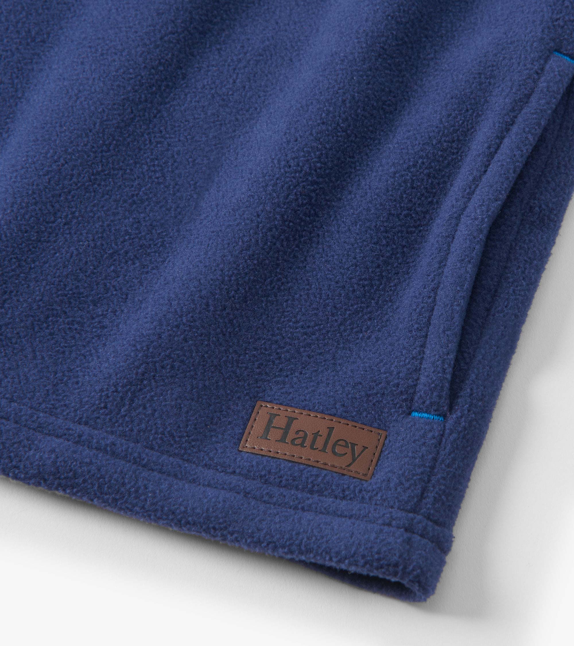 Boys Navy Color Block Fleece 1/4 Zip Mockneck
