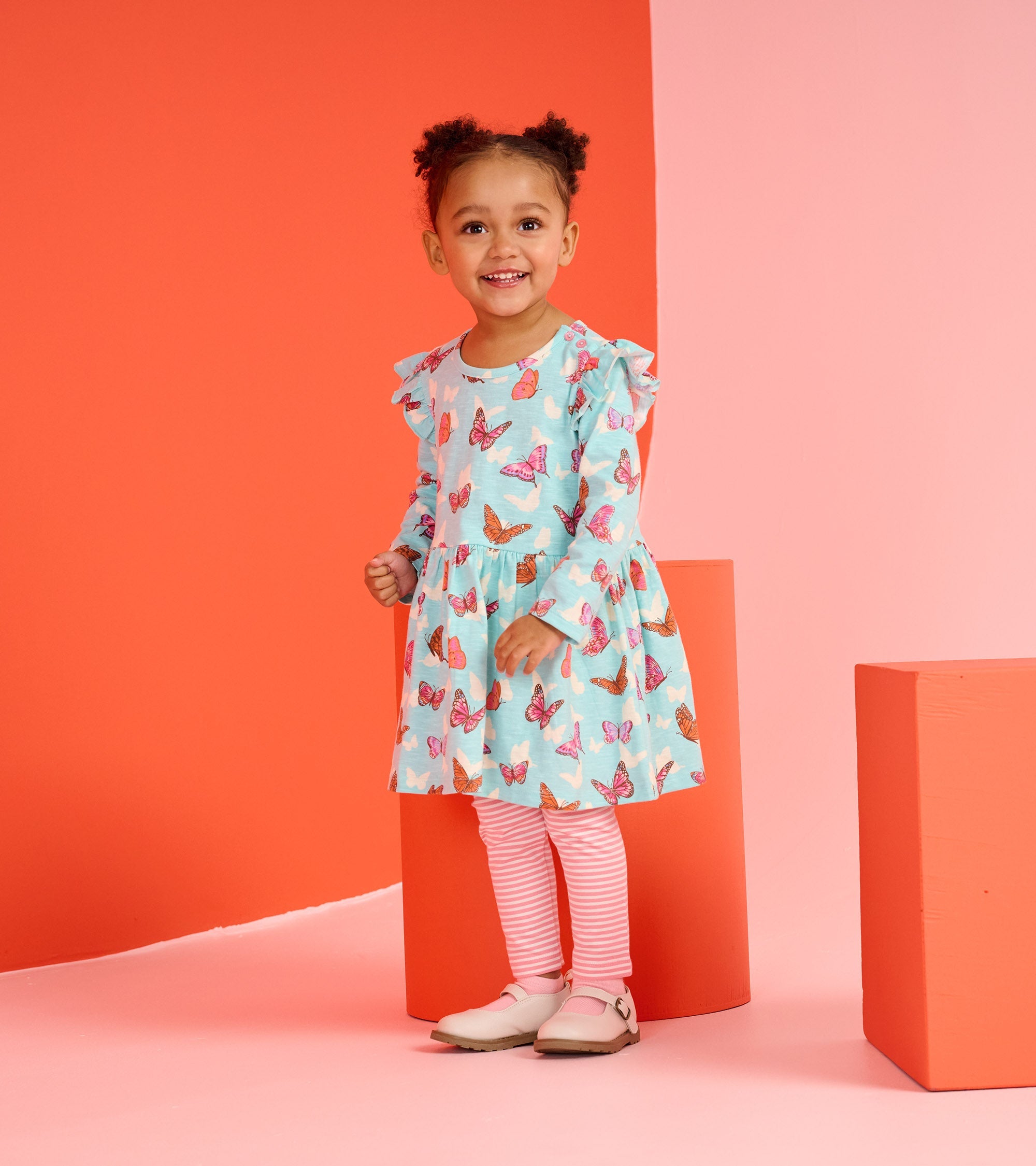 Baby & Toddler Girls Butterfly Ruffle Dress and Legging Set