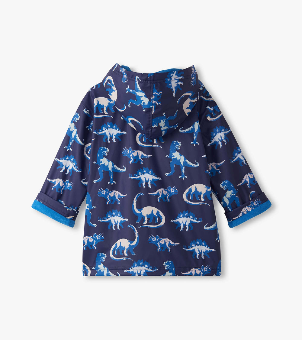 Boys Painted Dinos Color Changing Zip-Up Rain Jacket