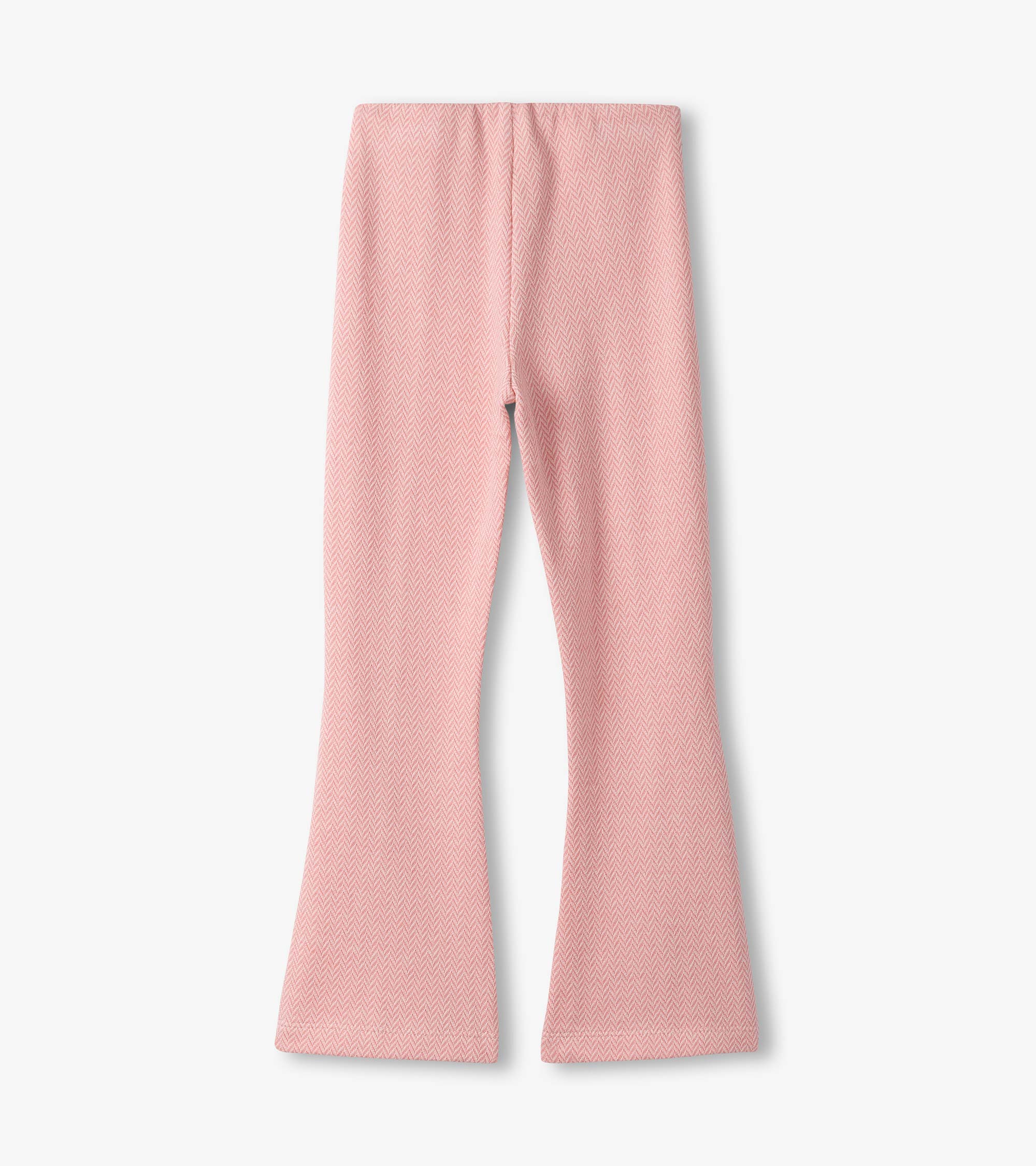 Girls Flamingo Pink Herringbone Bell Bottoms