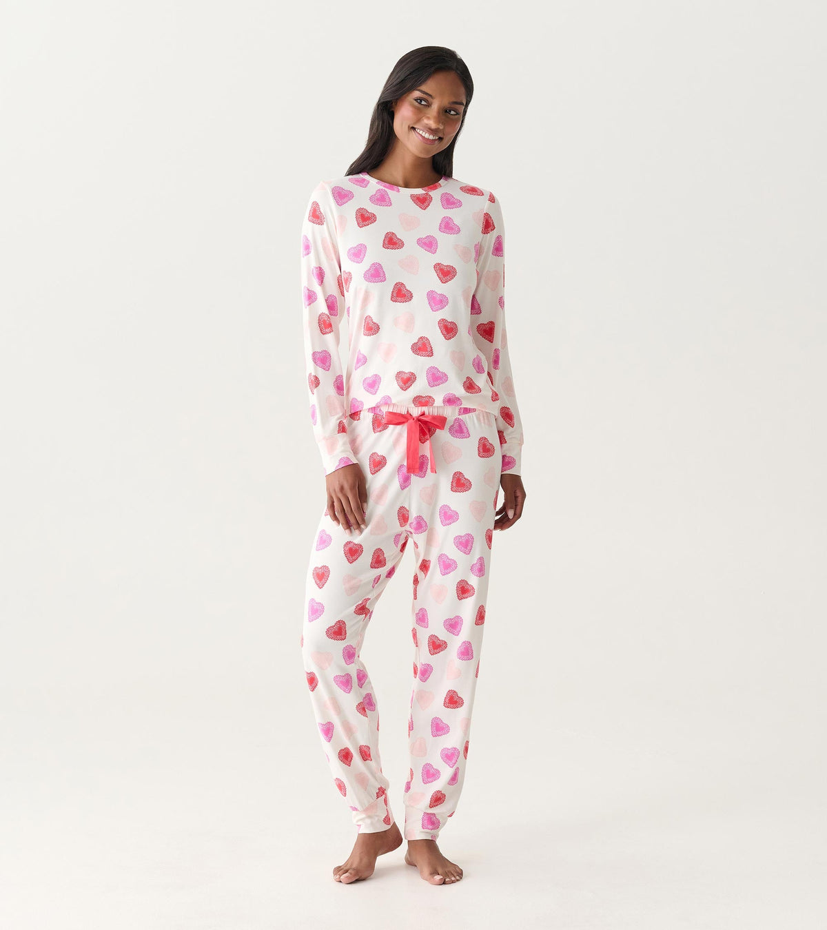 Women's Cut Out Hearts Pajama Set