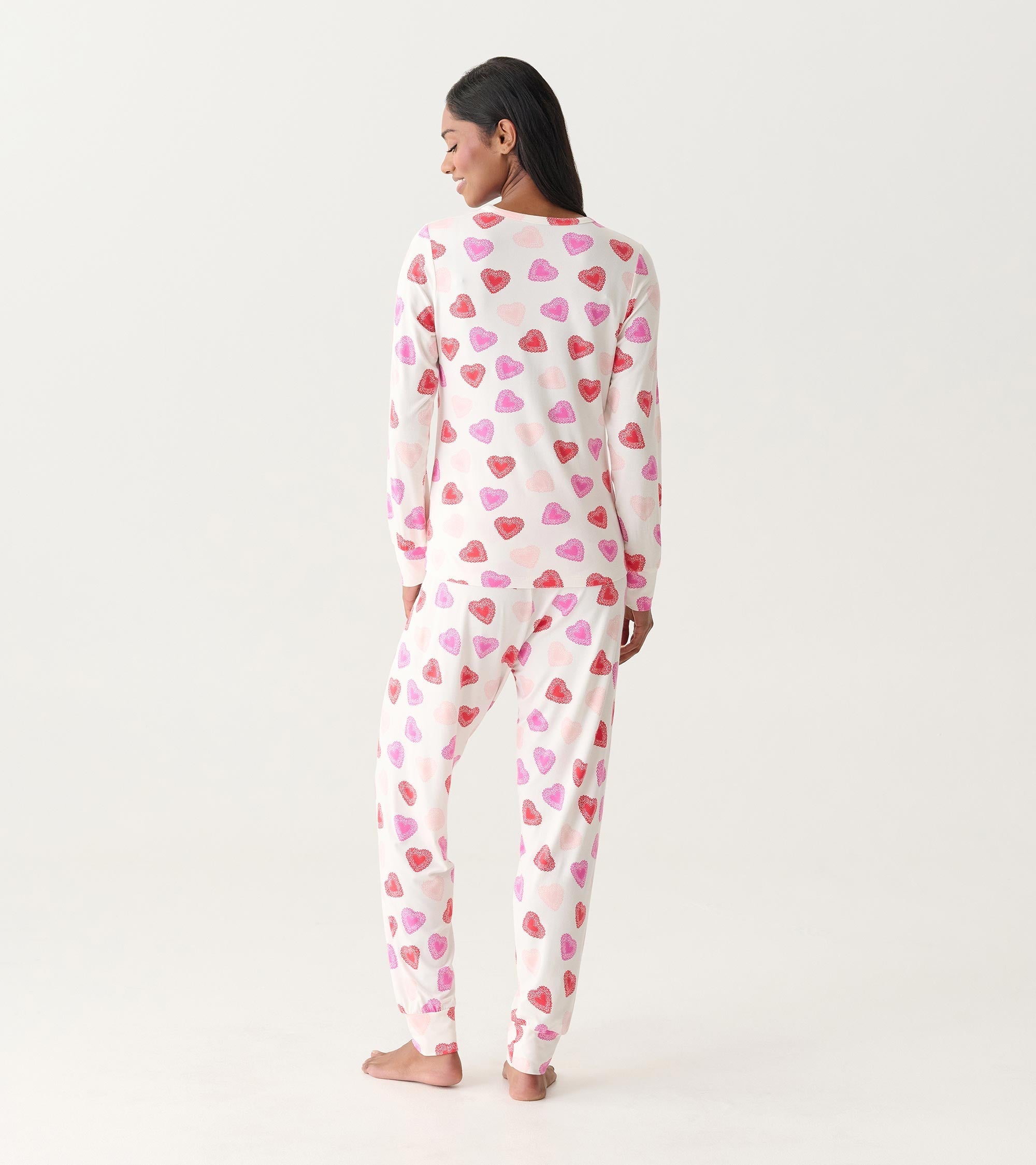 Women's Cut Out Hearts Pajama Set