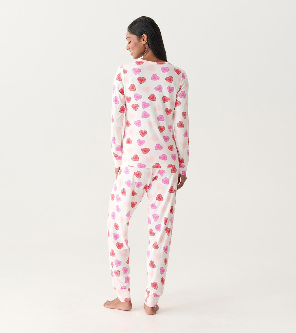 Women's Cut Out Hearts Pajama Set