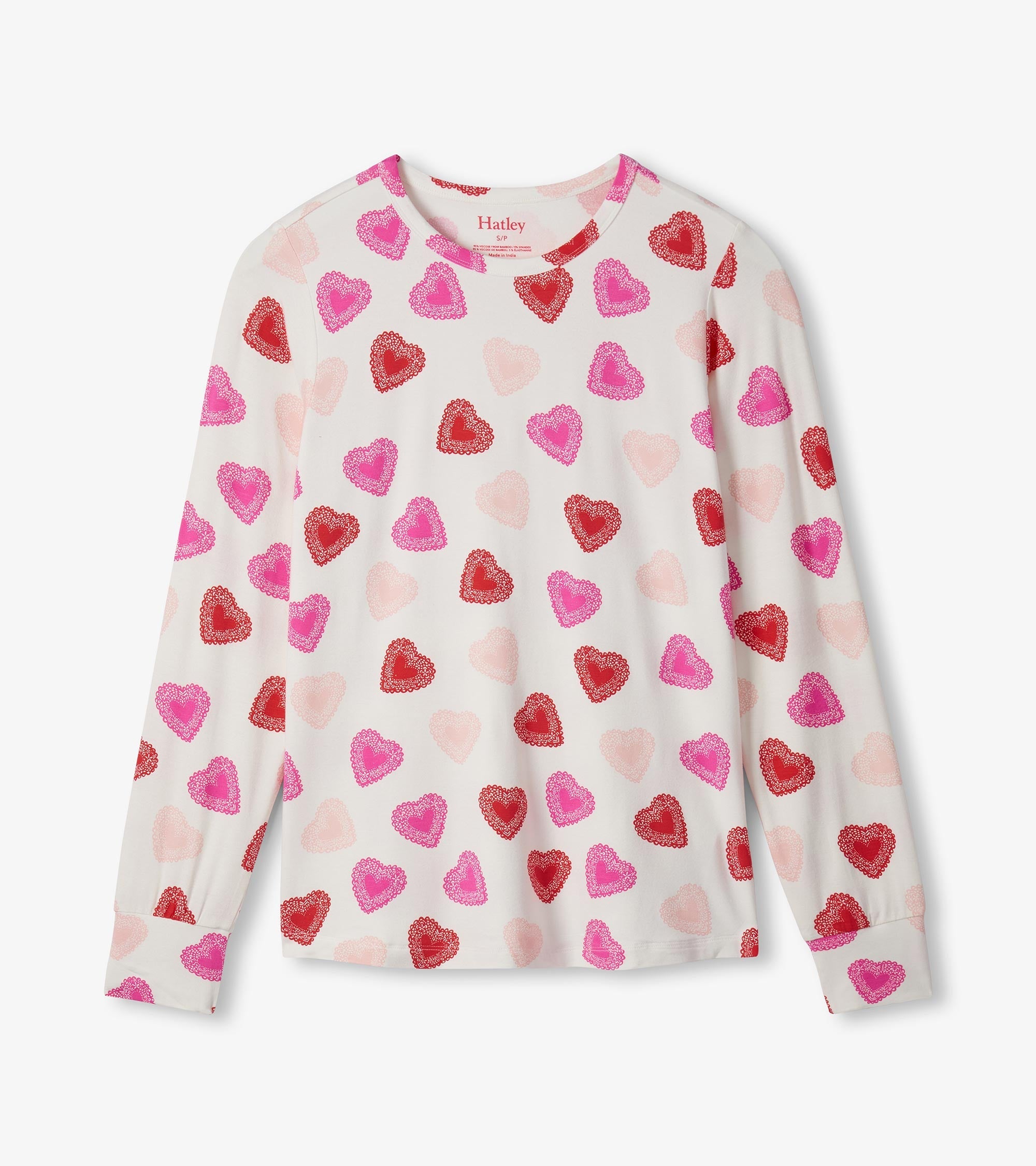 Women's Cut Out Hearts Pajama Set