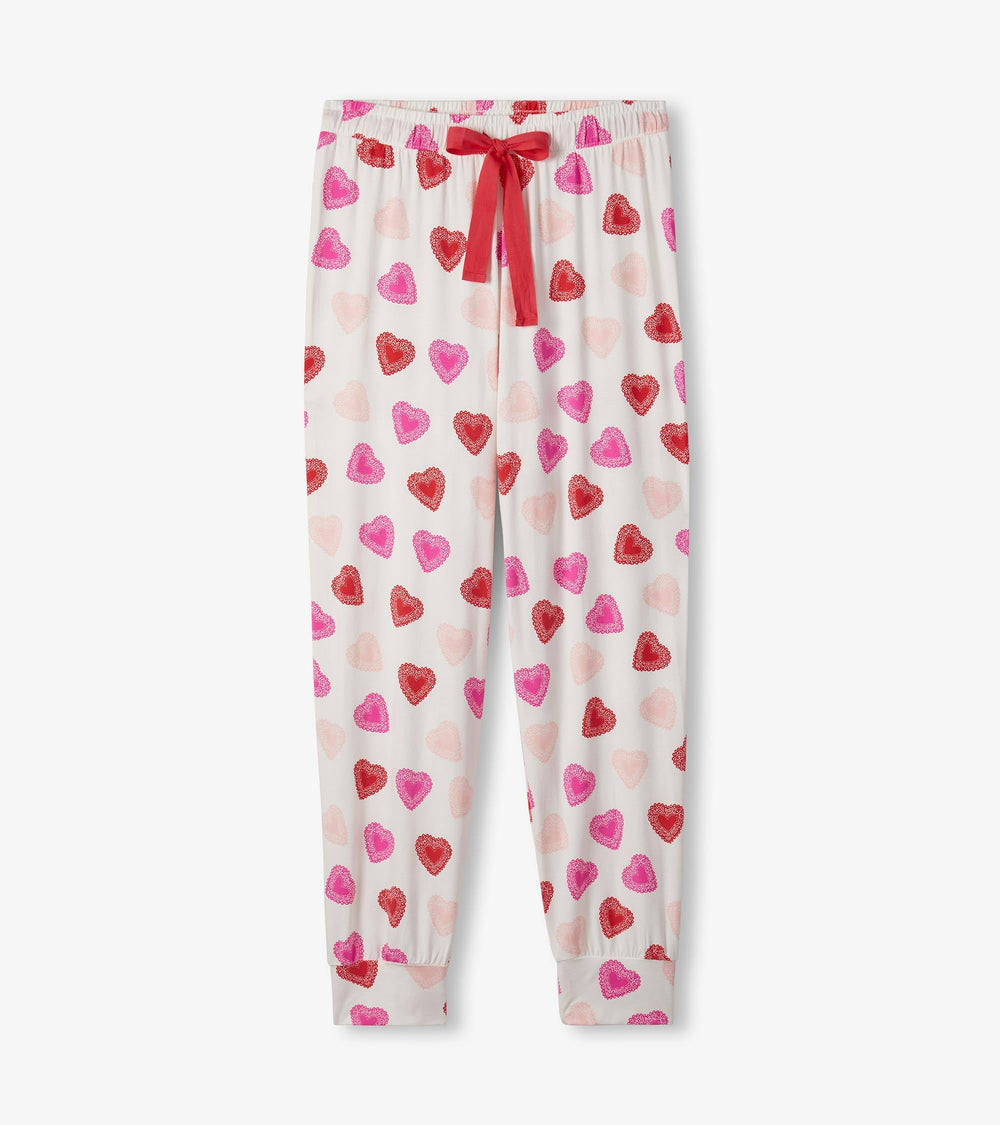 Women's Cut Out Hearts Pajama Set