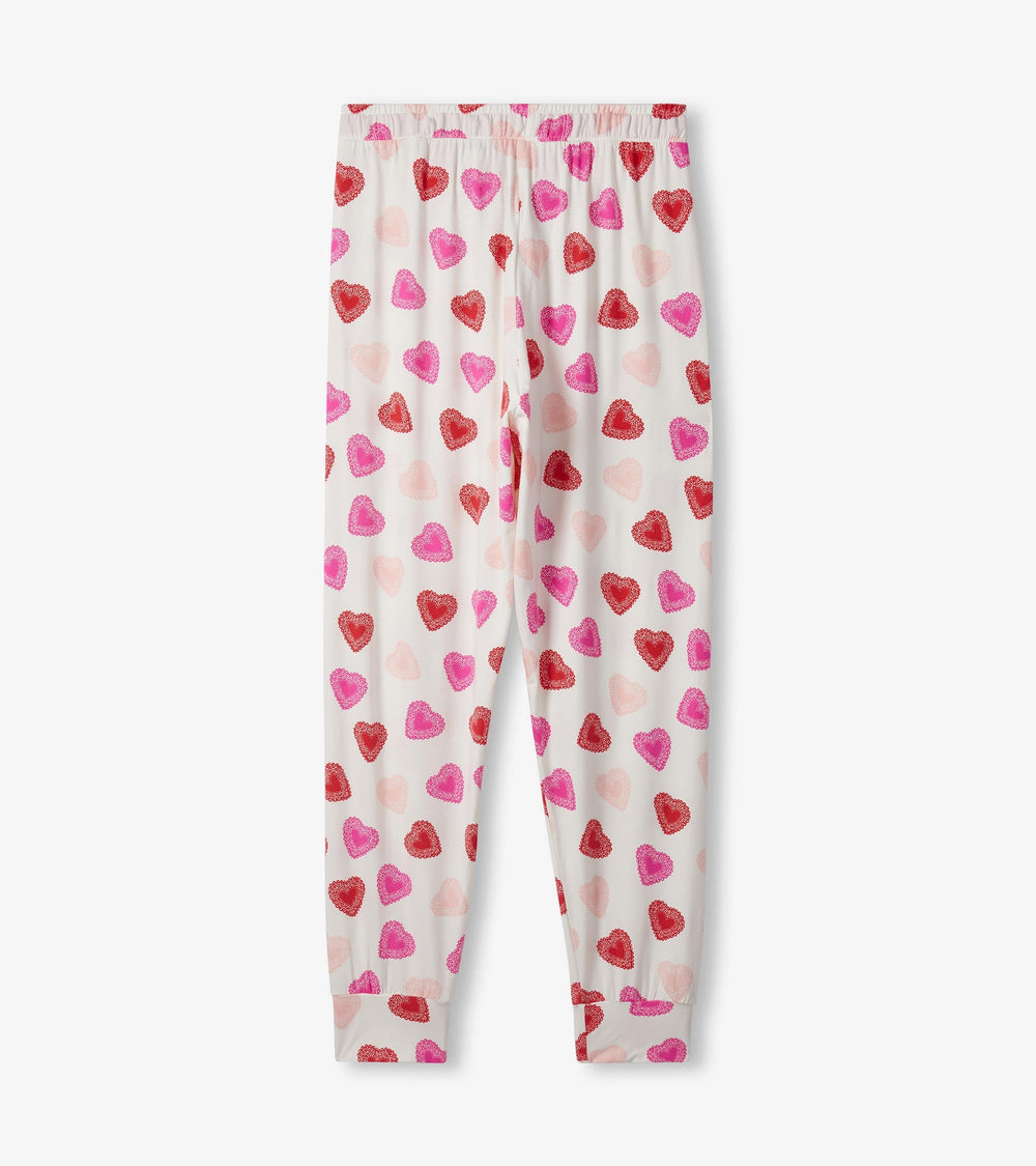 Women's Cut Out Hearts Pajama Set