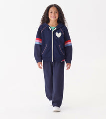 Girls Patriot Blue Baggy Track Pants