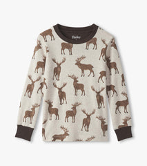 Boys Pine Brush Stags Cotton Pajama Set