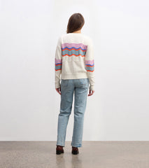 Pointelle Wave Sweater - Summer Sky Ripple