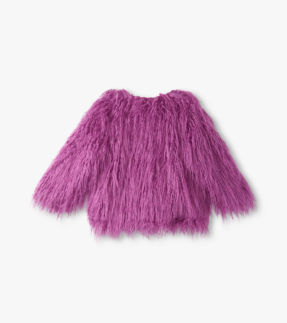 Girls Radiant Orchid Mongolian Faux Fur Topper