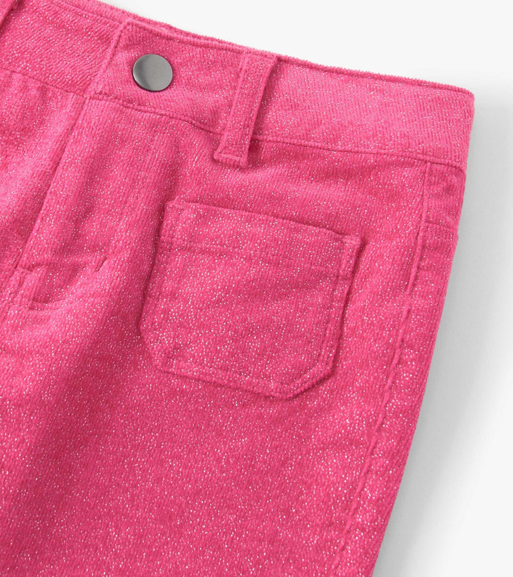 Girls Raspberry Rose Patch Pocket Flared Pants