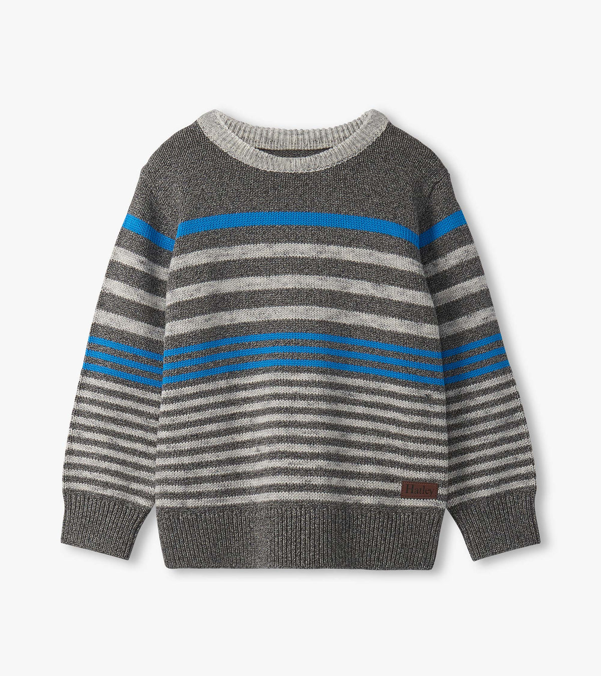 Boys Speckle Stripe Crew Neck Sweater