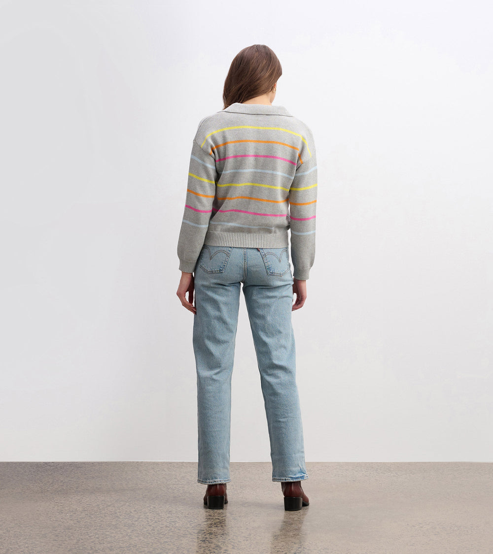 Johnny Collar Sweater - Sorbet Stripes