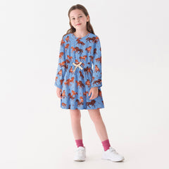 Girls Tinsel Horses Cinched Waist Dress