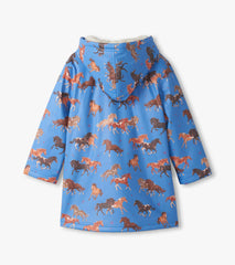 Girls Tinsel Horses Sherpa Lined Button-Up Rain Jacket