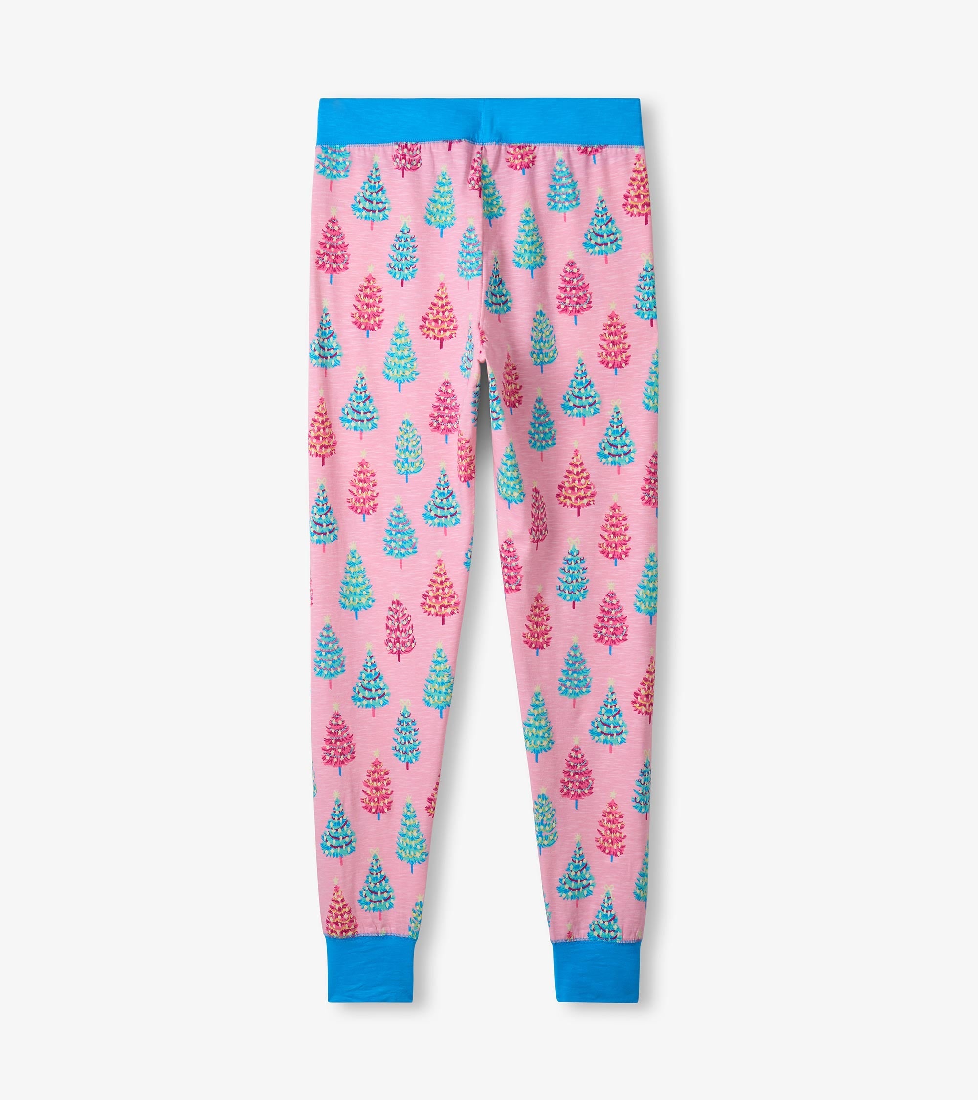 Women's Pink Bottle Brush Trees Glow in the Dark Cotton Pajama Set