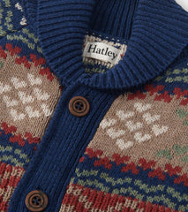 Boys Vintage Fair Isle Shawl Collar Cardigan