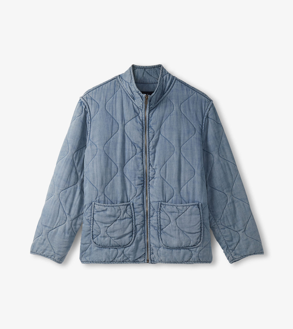 Quilted Tencel Jacket - Washed Blue