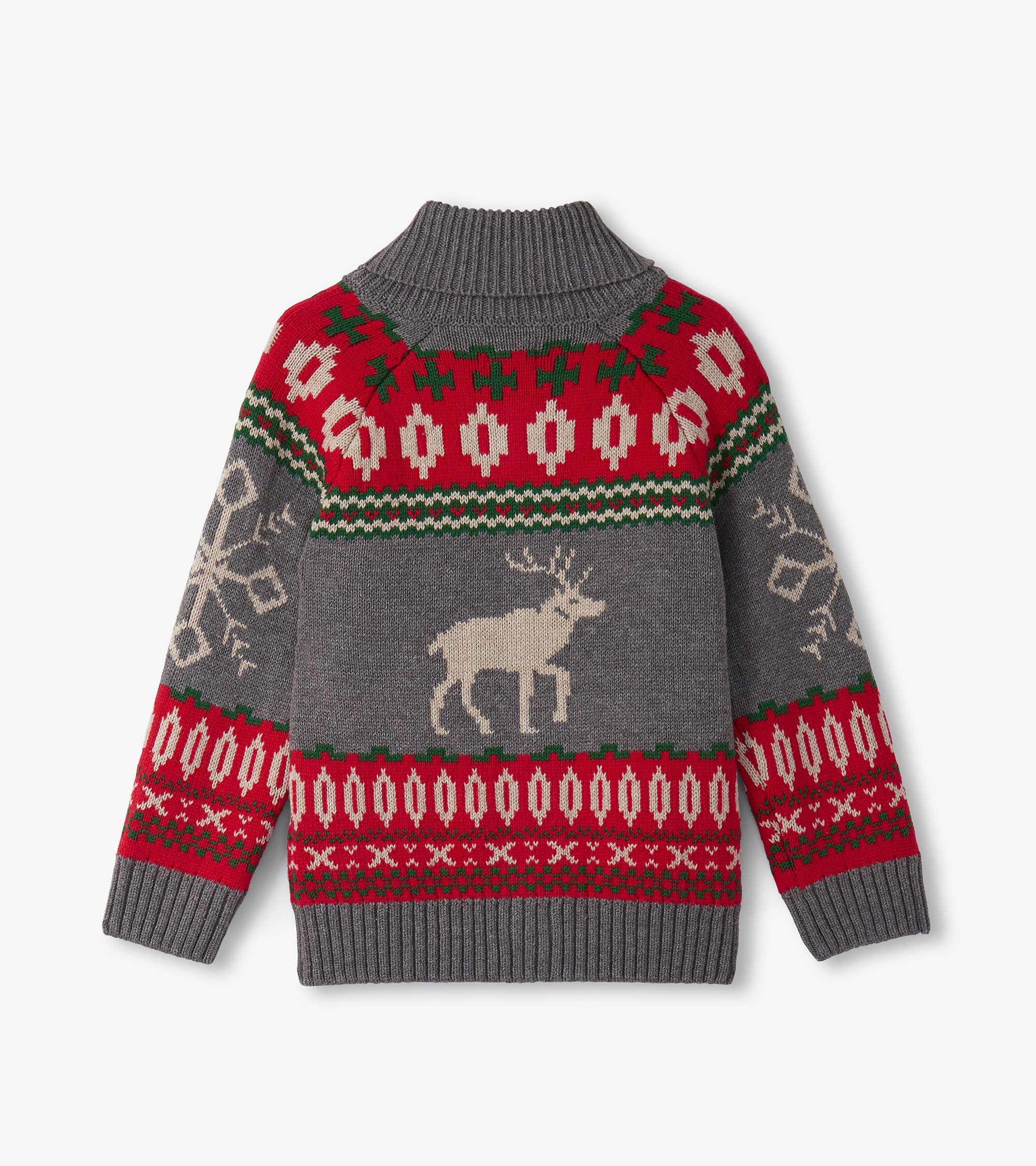 Boys Winter Elk Shawl Collar Cardigan