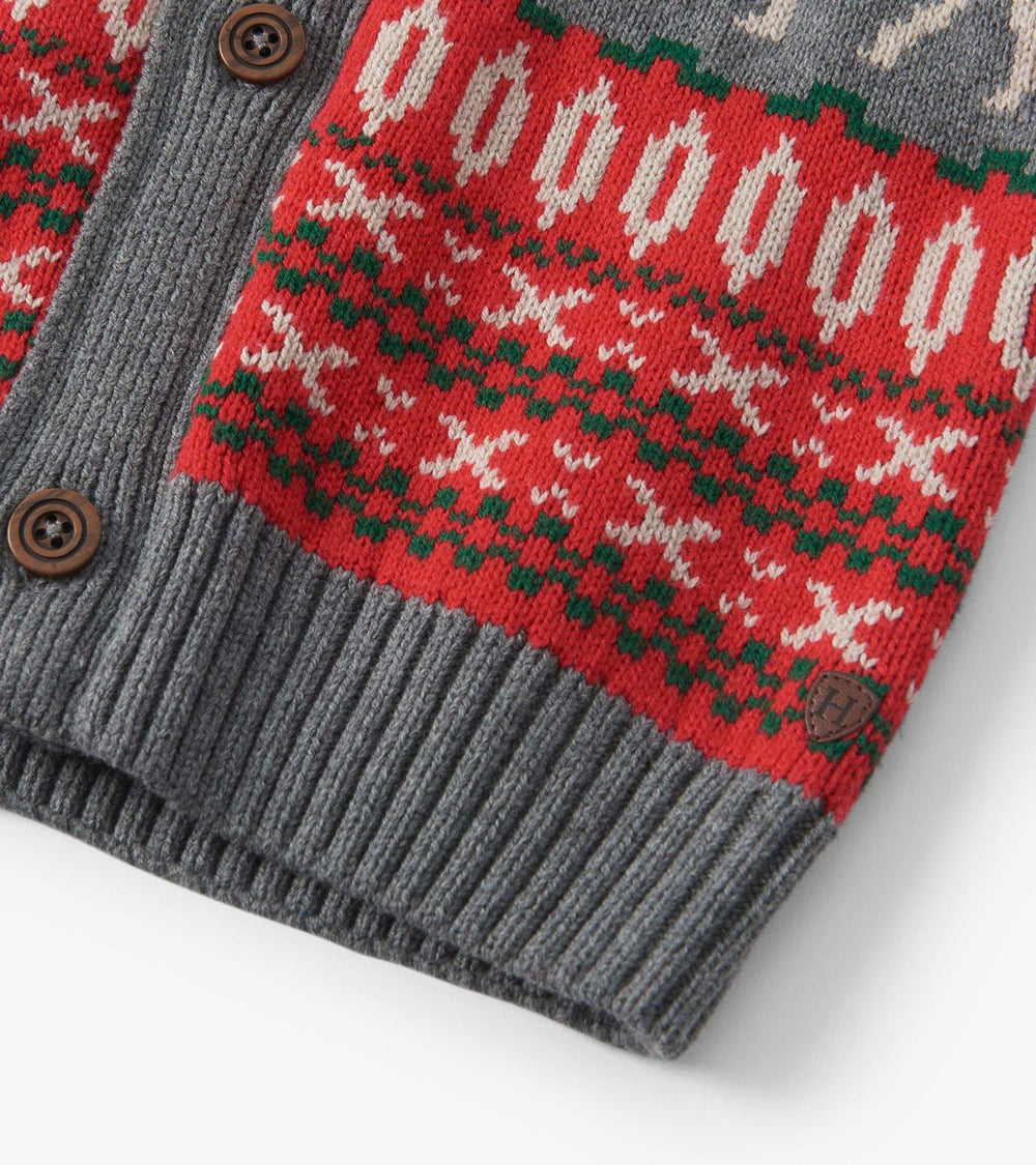 Boys Winter Elk Shawl Collar Cardigan