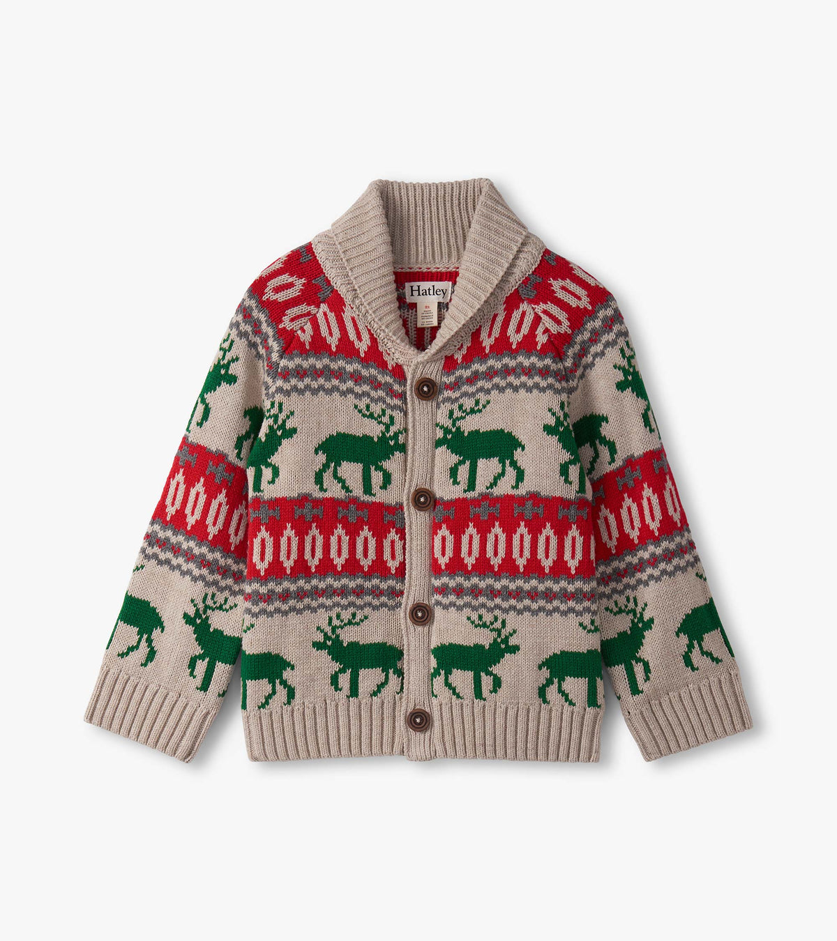 Baby & Toddler Boys Winter Elk Shawl Collar Cardigan
