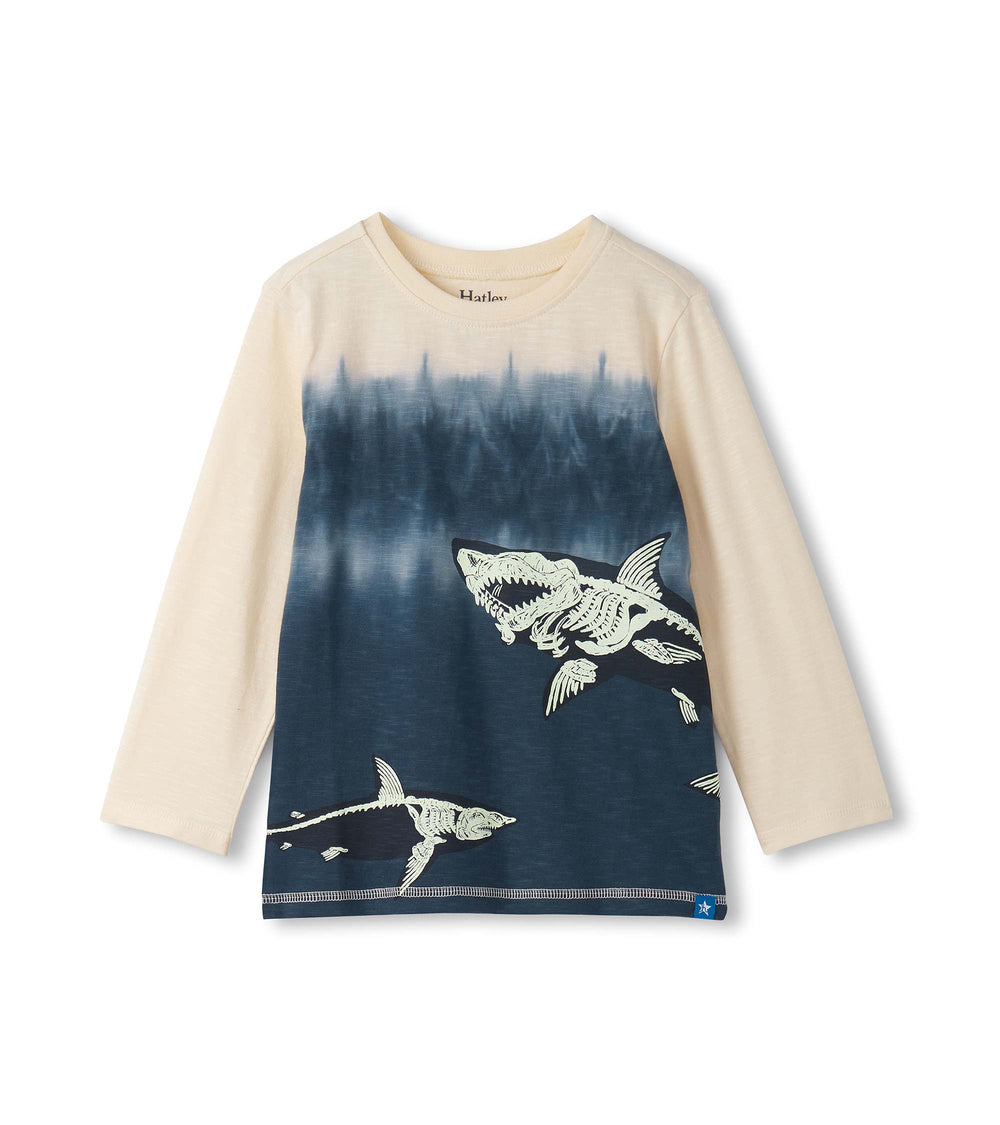 Boys Shark Bones Glow in the Dark Long Sleeve Graphic Tee