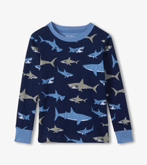 Boys Shark Frenzy Long Sleeve Pajama Set