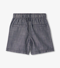 Boys Striped Blue Woven Shorts