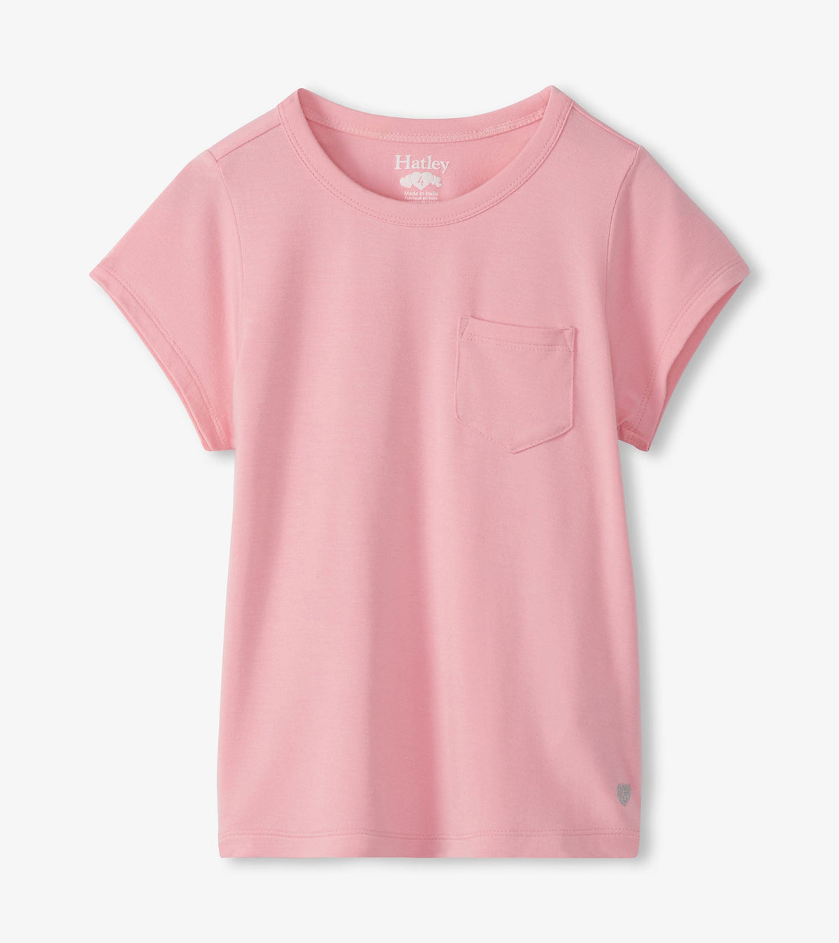 Girls Candy Pink Pocket T-Shirt