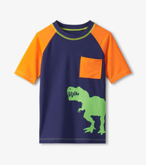 Boys Colorblock Dino Short Sleeve Rashguard
