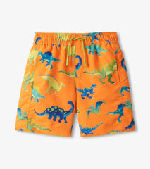 Boys Colorblock Dino Swim Shorts