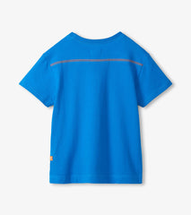 Boys French Blue Drop Shoulder T-Shirt