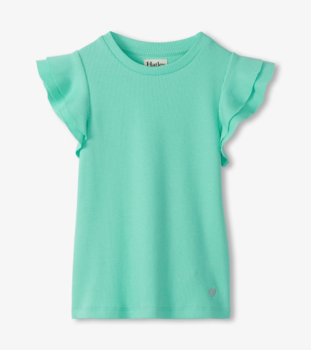 Girls Opal Ruffle Sleeve Tank